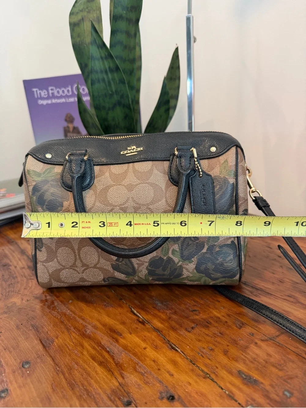 Coach Mini Bennett Satchel in Camo Rose Signature Crossgrain Leather